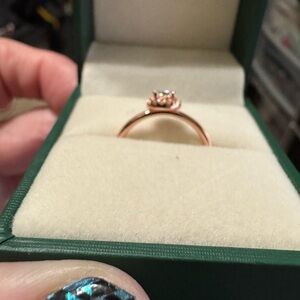 Rose Gold Solitaire Ring moissanite size 6
